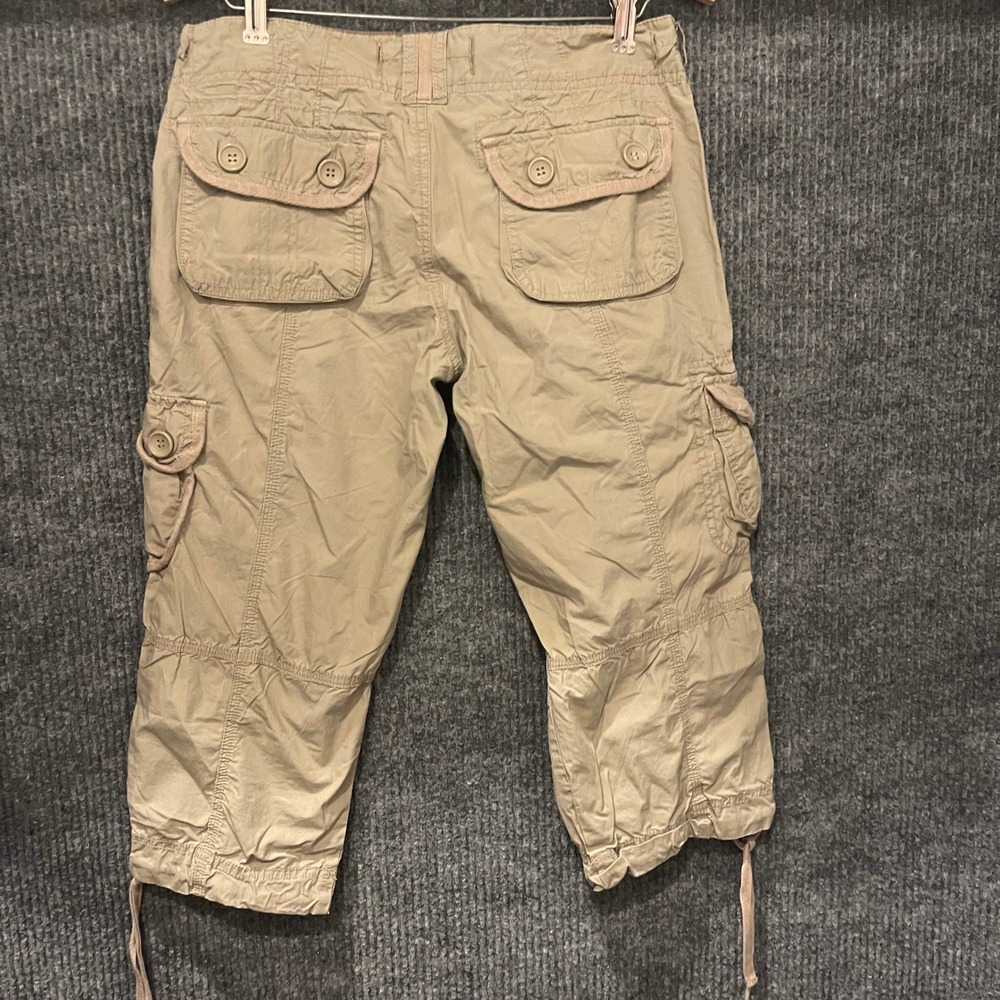Vintage Y2K Forever 21 Cargo Capri Pants Womens S Army Green McBling Grunge - Picture 2 of 10